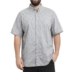 Molokai Surf Co Button Up Shirt Gray Arrow Print Short Sleeve | Mens XL